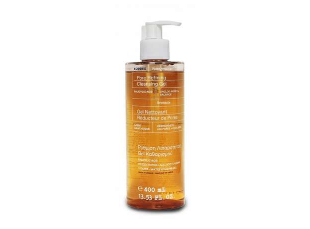 Korres Pomegranate Pore Refining Cleansing Gel Ρόδι Gel Καθαρισμού Προσώπου για Κανονικές /Μικτές Επιδερμίδες, 400ml