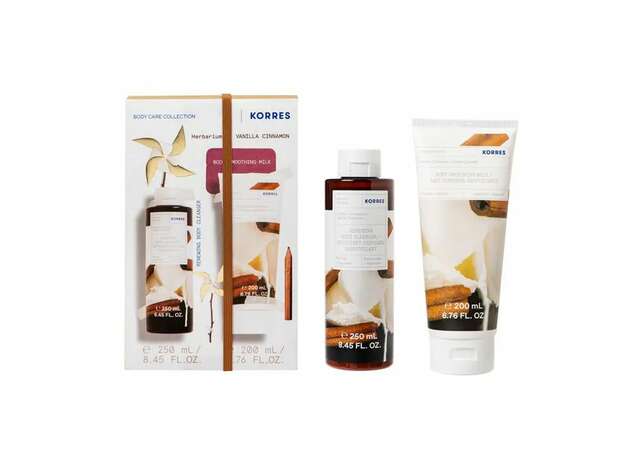 Korres Promo με Vanilla Cinnamon Ενυδατικό Αφρόλουτρο Βανίλια & Κανέλα, 250ml & Body Milk Ενυδατικό Γαλάκτωμα Σώματος Βανίλια & Κανέλα, 200ml, 1σετ