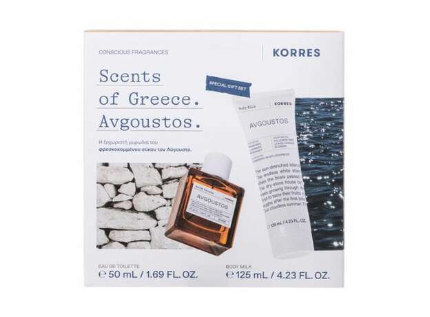 Korres Scents of Greece Special Gift Set Avgoustos Eau de Toilette Ανδρικό Άρωμα, 50ml & Body Milk Γαλάκτωμα Σώματος, 125ml