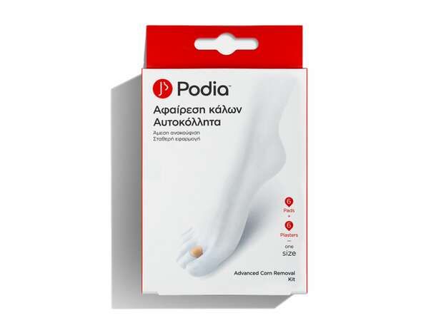 Podia Advanced Corn Removal Plasters One Size Αυτοκόλλητα για Αφαίρεση Κάλων 6τμχ