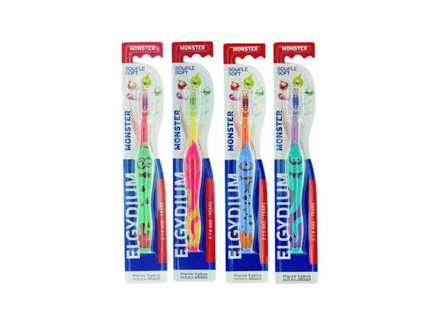 Elgydium Kids Monster Toothbrush, Παιδική Οδοντόβουρτσα 2-6 Ετών 1 tem