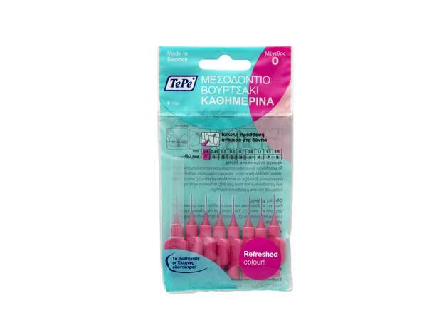 TePe μεσοδόντια βουρτσάκια Interdental Brush 0,4mm  Φούξια 8τμχ