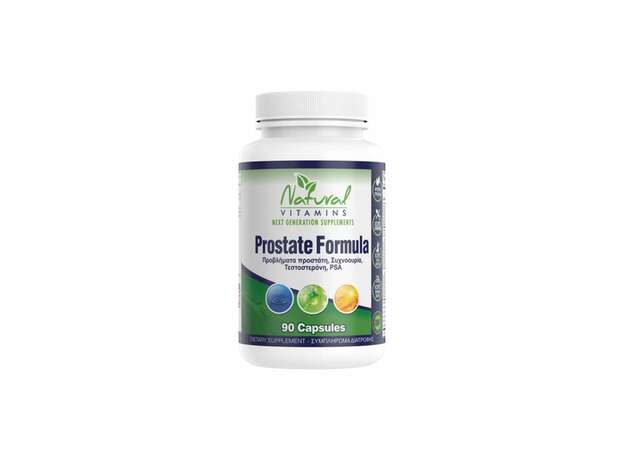 Natural Vitamins Prostate Formula 90caps (Συμπλήρωμα Διατροφής για τη Φυσιολογική Λειτουργία του Προστάτη)