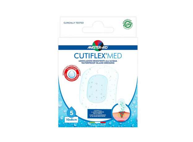 Masteraid Cutiflex Αυτοκόλλητες Διαφανείς & Αδιάβροχες Γάζες 10x8cm (5,6x4), 5 τεμάχια