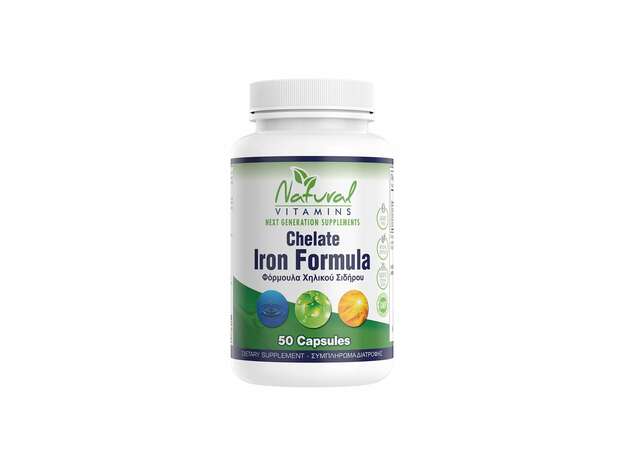 Natural Vitamins Iron Chelate Formula – Φόρμουλα Χηλικού Σιδήρου 50 Κάψουλες