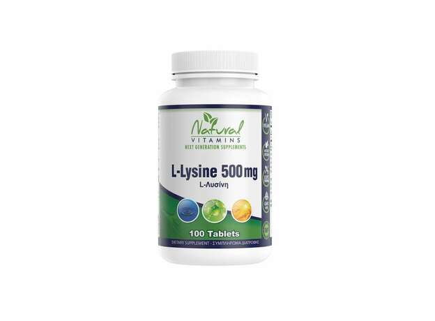 Natural Vitamins L-Lysine 500mg 100 tabs