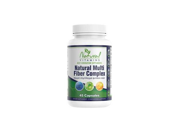 Natural Vitamins Natural Multi Fiber Complex 45caps (Συμπλήρωμα Διατροφής για Ανακούφιση από τη Δυσκοιλιότητα)