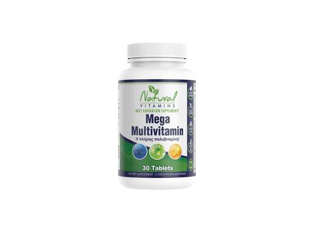 Natural Vitamins Mega Multivitamin Συμπλήρωμα Διατροφής με Πολυβιταμίνες 30tabs