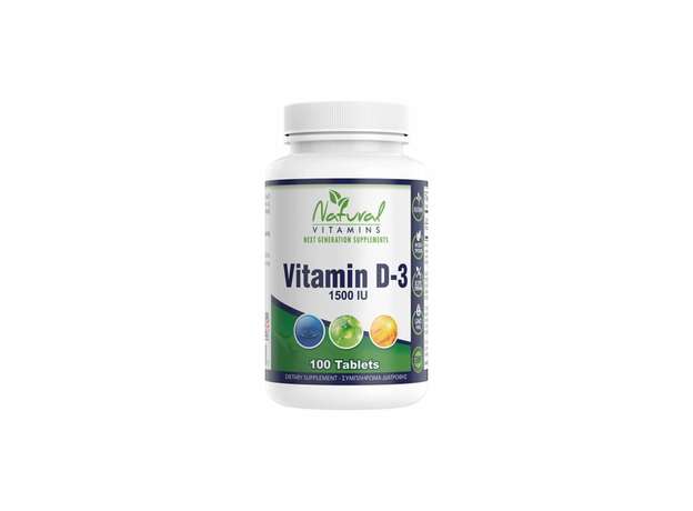 Natural Vitamins Vitamin D3 1500iu 100tabs (Συμπλήρωμα Διατροφής με Βιταμίνη D3)