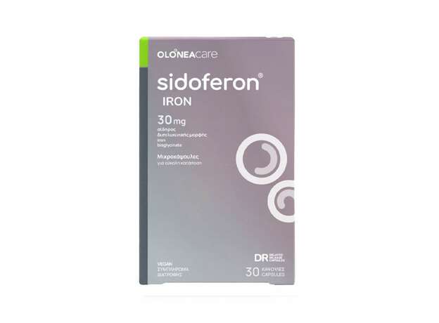 Olonea Sidoferon Iron Plus Συμπλήρωμα Διατροφής για τη Σιδηροπενία & τη Σιδηροπενική Αναιμία, 30κάψουλες