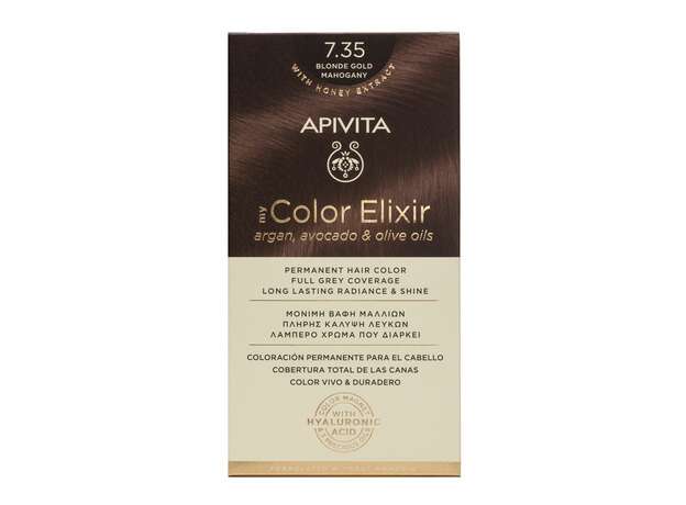 Apivita My Color Elixir Βαφή Μαλλιών 7.35 Ξανθό Μελί Μαονί 125ml