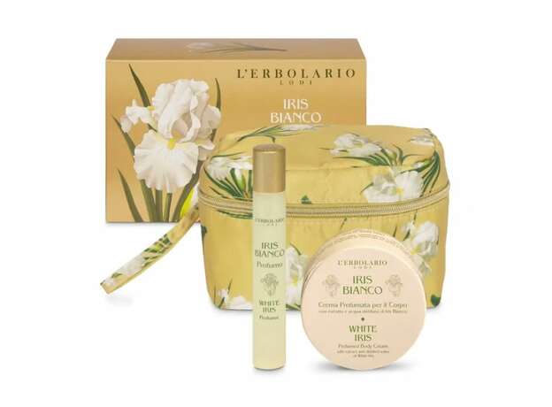 L' Erbolario Iris Bianco Mini Beauty Case Travel Petal Αρωμα 15ml & Κρέμα Σώματος 75ml