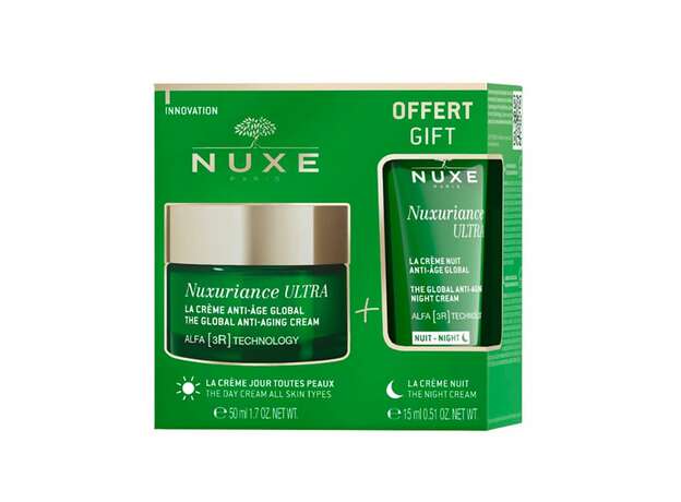 Nuxe Nuxuriance Ultra Promo The Global Anti-Aging Rich Cream Αντιγηραντική Κρέμα Ημέρας για Όλους τους Τύπους Επιδερμίδας, 50ml & The Global Anti-Aging Night Cream Αντιγηραντική Κρέμα Νυκτός, 15ml, 1σετ