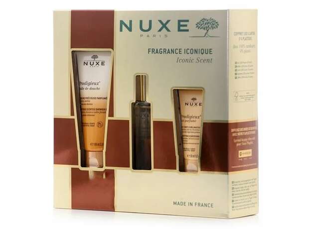 Nuxe Promo Xmas Set Parfum Prodigieux  Shower Oil Αρωματικό Αφρόλουτρο 100ml &  Eau de Parfum Άρωμα που Ξυπνά τις Αισθήσεις 30ml & Beautifying Scented Body Lotion Αρωματικό Γαλάκτωμα Σώματος 30ml