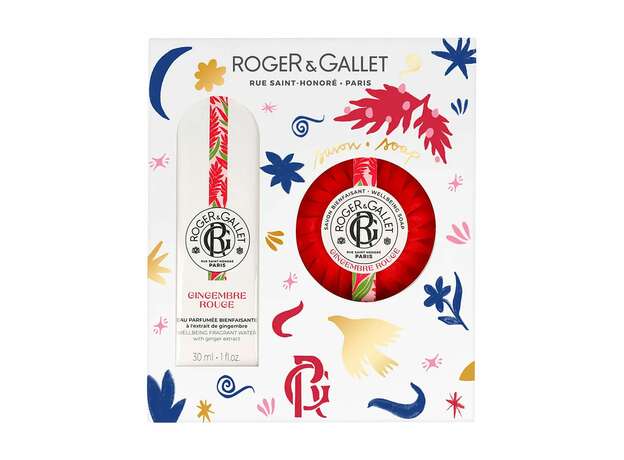 ROGER & GALLET Fleur de Figuier Eau Benefaisante Gift Set Eau Parfumée Bienfaisante 100ml Beneficial Soap 50g Complimentary Bath Pebble 3x25g