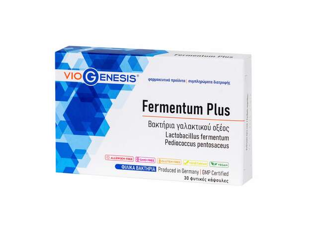 VioGenisis Fermentum Plus Βακτήρια γαλακτικού οξέος Lactobacillus fermentum και Pediococcus pentosaceus 30 caps