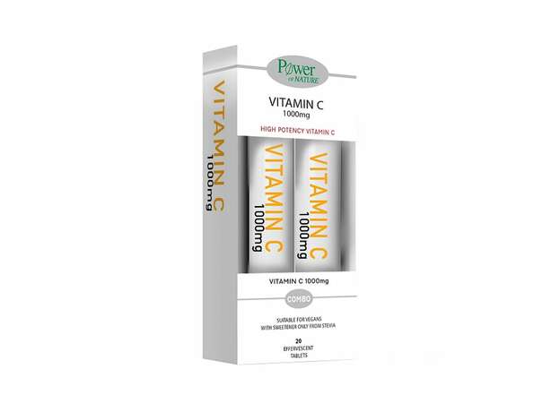 Power Health Vitamin C 1000mg Συμπλήρωμα Διατροφής με Υψηλής Ισχύος Βιταμίνη C 20eff.tabs & Δώρο Vitamin C 1000mg Πορτοκάλι 20eff.tabs