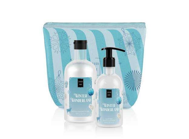 LAVISH CARE Frosted Winter Wonderland Christmas Set Bath & Shower Gel 500mL & Glitter Body Lotion 300mL