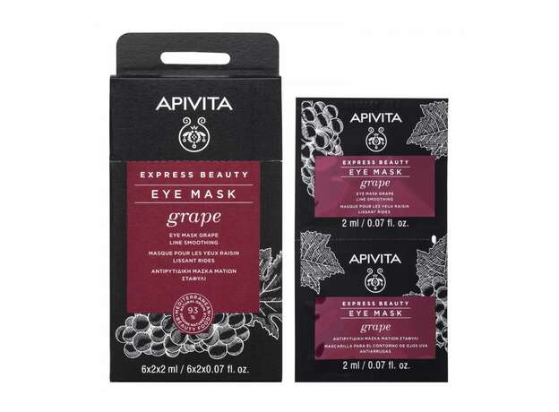 Apivita Express Beauty Αντιρυτιδική Μάσκα Ματιών με Σταφύλι 2x2ml