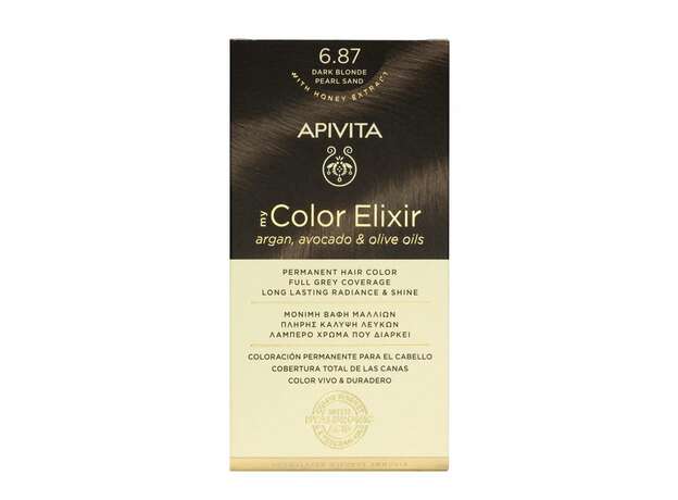 Apivita My Color Elixir Βαφή Μαλλιών 6.87 Ξανθό Σκούρο Περλέ Μπεζ 125ml