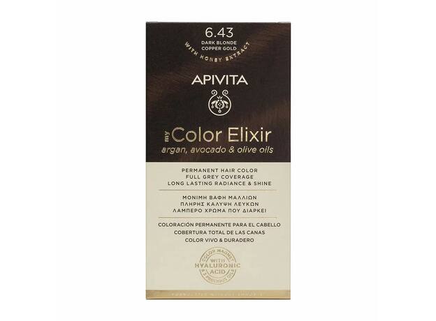 Apivita My Color Elixir Βαφή Μαλλιών 6.43 Ξανθό Σκούρο Χάλκινο Μελί 125ml