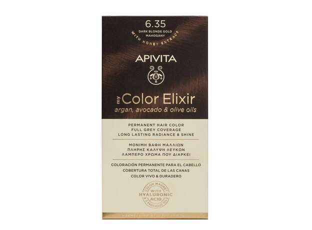 Apivita My Color Elixir Βαφή Μαλλιών 6.35 Ξανθό Σκούρο Μελί Μαονί 125ml