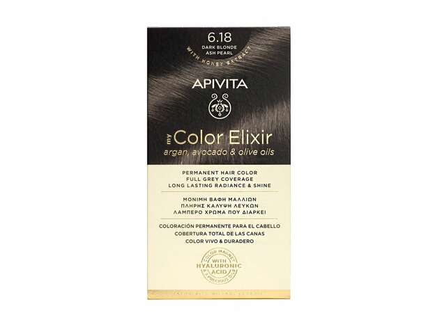 Apivita My Color Elixir Βαφή Μαλλιών 6.18 Ξανθό Σκούρο Σαντρέ Περλέ 125ml