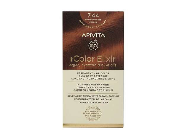 Apivita My Color Elixir Βαφή Μαλλιών 7.44 Ξανθό Έντονο Χάλκινο 125ml