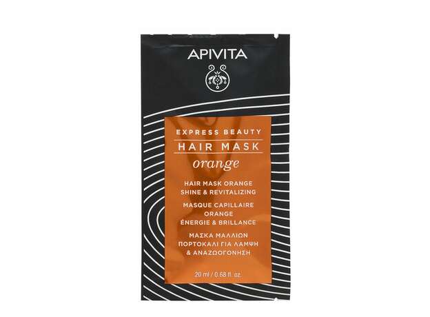 Apivita Express Beauty Hair Mask Orange Μάσκα Μαλλιών Λάμψης & Αναζωογόνησης με Πορτοκάλι 20ml