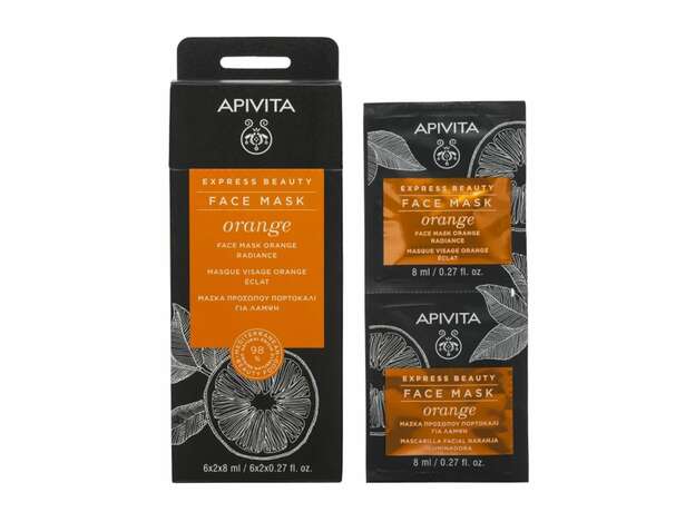 Apivita Express Beauty Face Mask Orange για Λάμψη 2x8ml