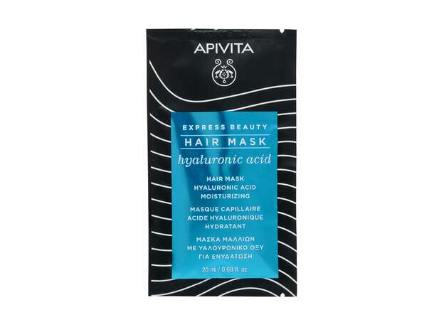 Apivita Express Beauty Hair Mask Hyaluronic Acid Μάσκα Μαλλιών Ενυδάτωσης με Υαλουρονικό Οξύ 20ml