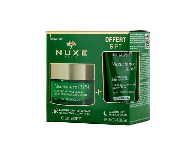 Nuxe Nuxuriance Ultra Promo The Global Anti-Aging Rich Cream Αντιγηραντική Κρέμα Ημέρας για Ξηρές/Πολύ Ξηρές Επιδερμίδες, 50ml & The Global Anti-Aging Night Cream Αντιγηραντική Κρέμα Νυκτός, 15ml, 1σετ