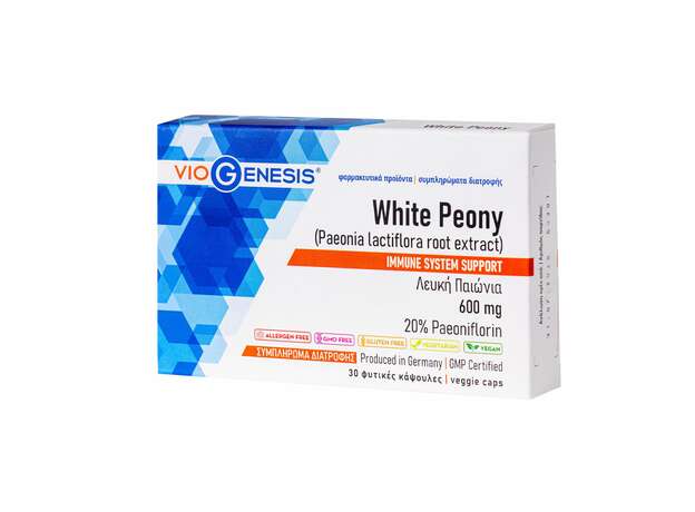 VioGenesis White Peony 600 mg Συμπλήρωμα διατροφής με Λευκή Παιώνια 30caps