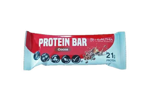 Healthia Protein Bar Μπάρα Πρωτεΐνης με Γεύση Κακάο, 60g