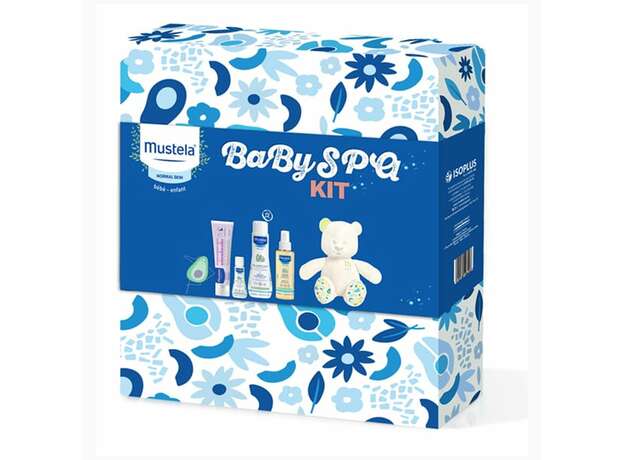 Mustela Baby Spa Kit Gentle Cleansing Gel για Μαλλιά & Σώμα, 2x200ml,  Λάδι για Mασάζ, 100ml, Κρέμα Αλλαγής Πάνας, 50ml & Λοσιόν Σώματος, 50ml, 1σετ