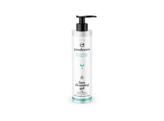 Pandrosia face cleansing gel Τζελ καθαρισμού προσώπου με βιολογική αλόη, βιολογικό λάδι ελιάς και τεϊόδεντρο 250ml