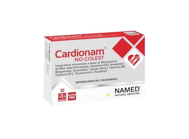 Named Natural Medicine Cardionam No-Colest, με βιταμίνες B6 και B12 που συμβάλλουν στον φυσιολογικό μεταβολισμό της ομοκυστεΐνης. 30caps