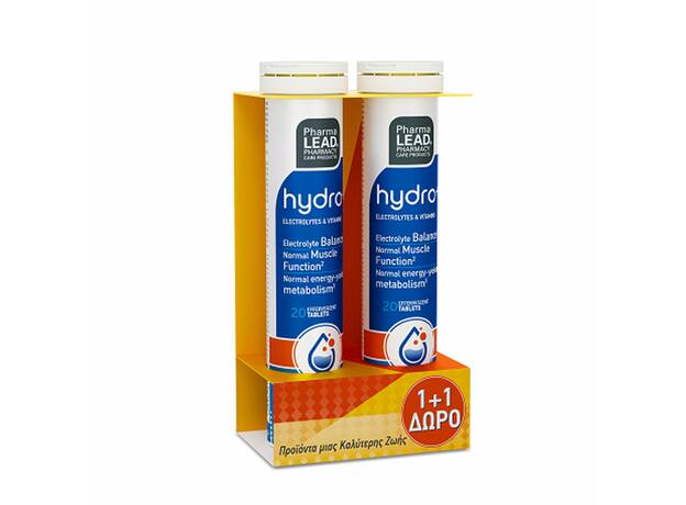 Pharmalead Promo Pack 1+1 ΔΩΡΟ Hydro+ Ηλεκτρολύτες για Άμεση Ενυδάτωση 2x20 αναβράζουσες ταμπλέτες