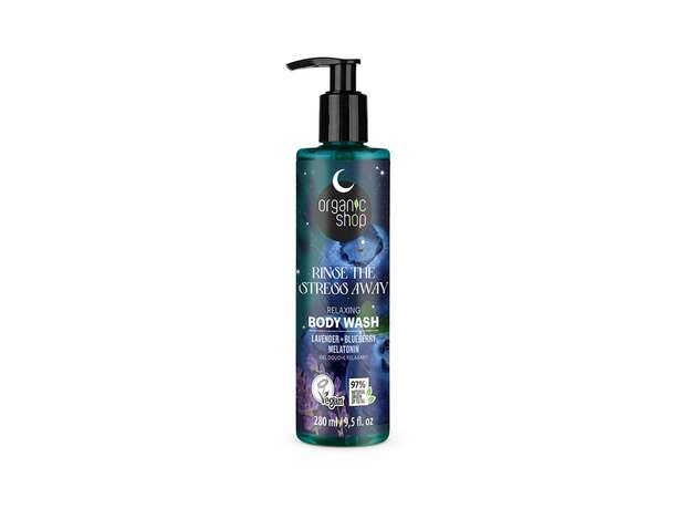 Organic Shop Dreamy Night Χαλαρωτικό Αφρόλουτρο Rinse The Stress Away με Λεβάντα, Blueberry & Μελατονίνη για Θρέψη, 280ml