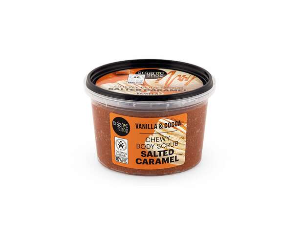 Organic Shop Scrub σώματος με Αλατισμένη Καραμέλα, Βανίλια & Κακάο, 250ml