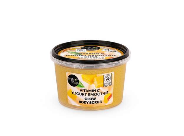 Organic Shop Scrub σώματος για Λάμψη με Βιταμίνη C Smoοthie γιαουρτιού, 250ml