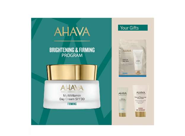 Ahava Promo Multivitamin Day Cream Spf30 50ml & Purifying Mud Mask 8ml & Refining Mud Exfoliator 15ml & Dermud Hand Cream 40ml