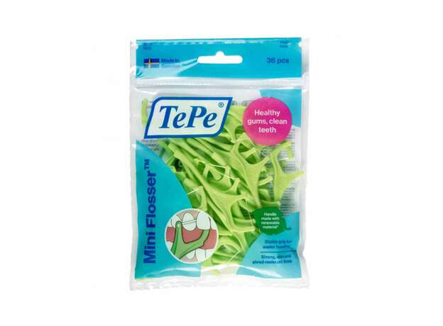 Tepe Good Mini Flosser Οδοντικό Νήμα με Λαβή σε Πράσινο Χρώμα, 36τεμ