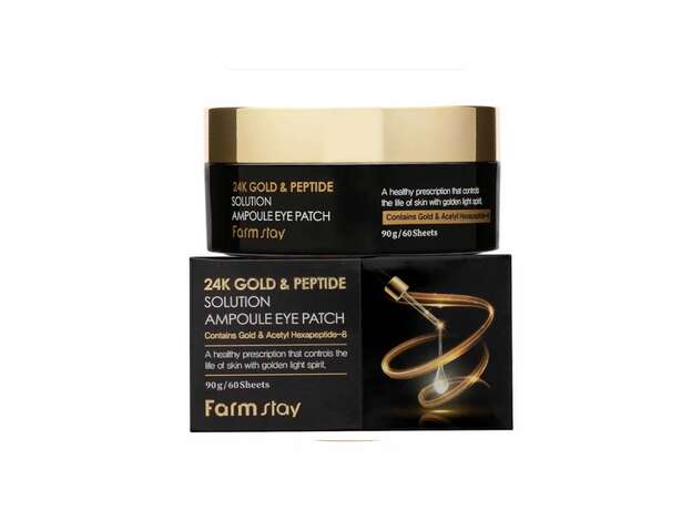 Farmstay 24k Gold & Peptide Solution Eye Patch, 60 Pcs