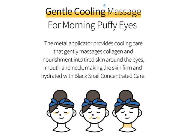 Farmstay Black Snail Premium Rolling Eye Serum-Αντιγηραντικός ορός ματιών με 3 κυλίνδρους για απαλό μασάζ. 25ml