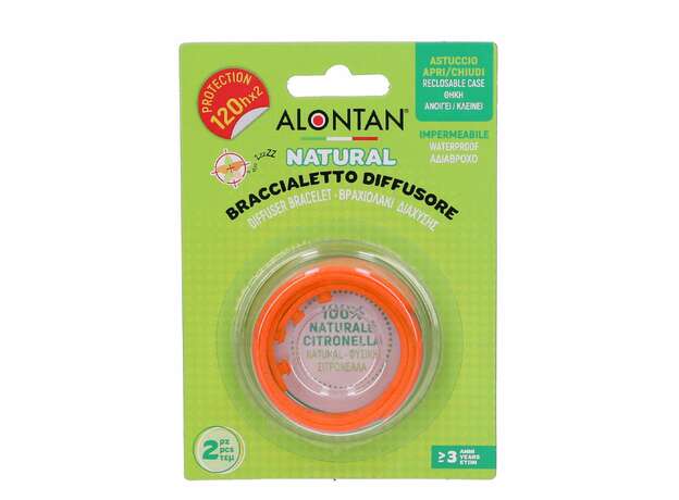 ALONTAN Εντομοαπωθητικά Βραχιόλια με Σιτρονέλλα για Παιδιά πορτοκαλί 2τμχ