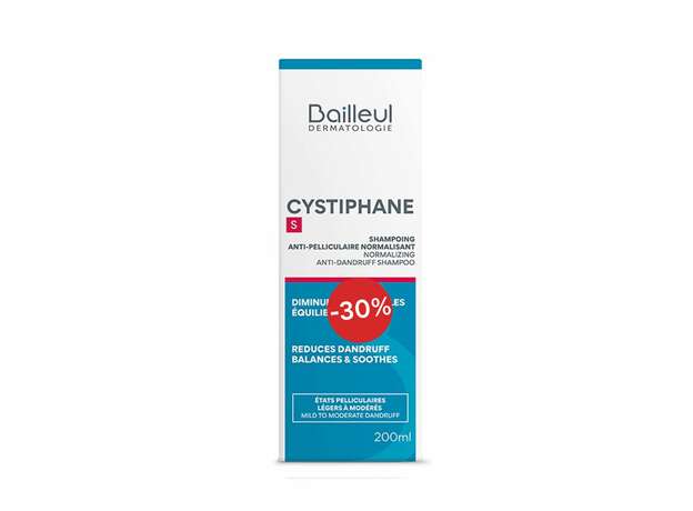 Bailleul Cystiphane S Normalizing Anti- Dandruff Shampoo, Εξισορροπιστικό Σαμπουάν Κατά της Πιτυρίδας (-30%) - 200ml