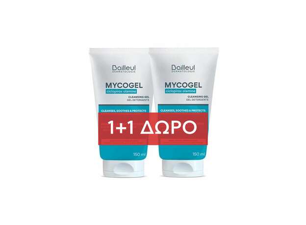 Bailleul Dermatologie Promo (1+1) Mycogel Cleansing Gel Καθαριστικό Ευαίσθητης Περιοχής, 2x150ml