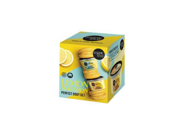 Organic Shop Σετ Σώματος Lemon Macaron Fusion, για Ανανέωση & Λείανση με Οργανικό Λεμόνι, 250ml /250ml