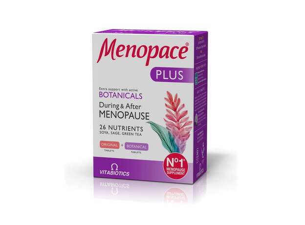 Vitabiotics Menopace Plus, Όλοκληρωμένο Συμπλήρωμα για την Εμμηνόπαυση με Φυτοοιστρογόνα, 56Tabs